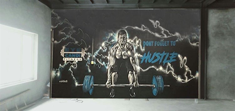 Vẽ tranh tường phong gym  TT140LHAR  LEHAIS ART